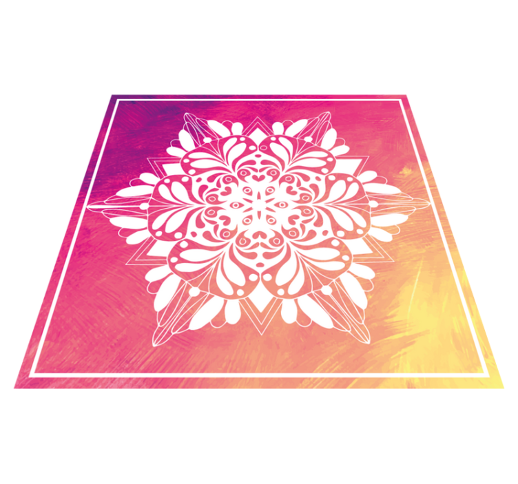 Elaborate Botanical Arrangement mandala vinyl carpet - TenStickers