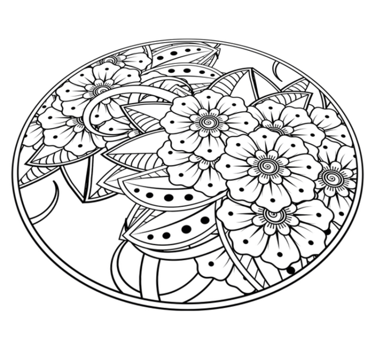 Floral mandala style mandala vinyl carpet - TenStickers