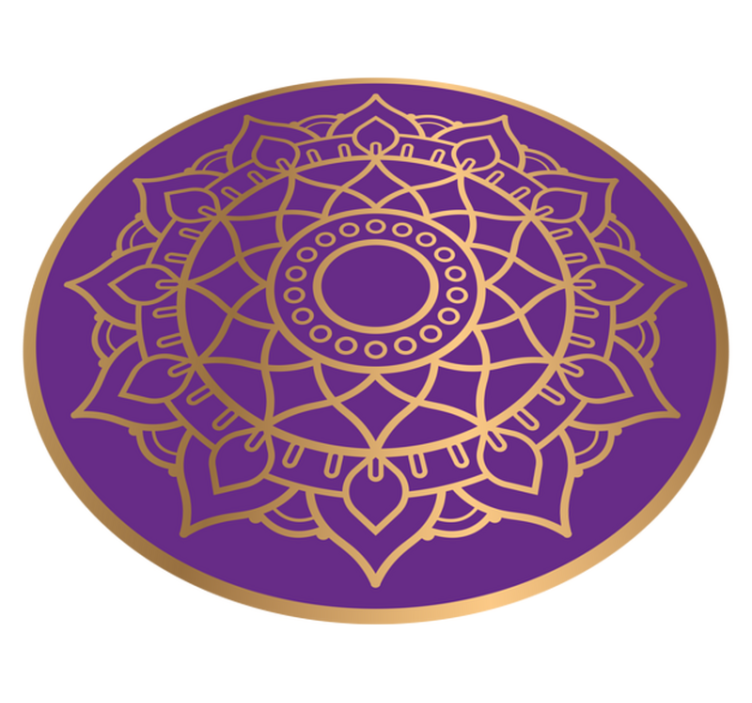 Purple and golden motif mandala vinyl carpet - TenStickers