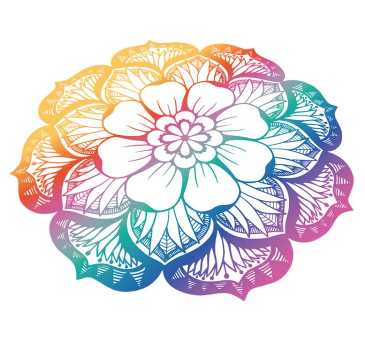Colorful Floral Motif mandala vinyl carpet - TenStickers