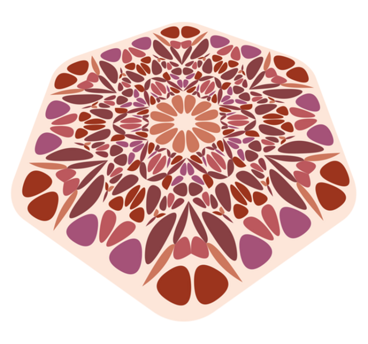 Lively floral element mandala vinyl carpet - TenStickers