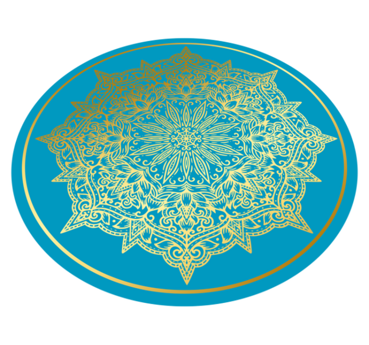 Complex Mandala Artwork circular vinyl carpet - TenStickers