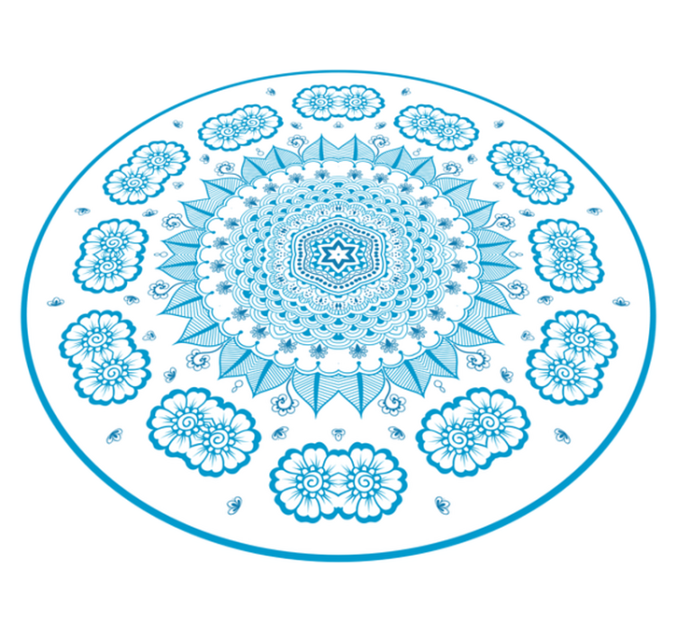 Intricate Floral Inspiration mandala vinyl carpet - TenStickers