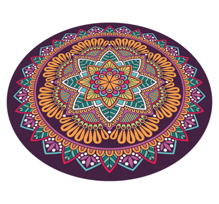 Lively Blooming Element mandala vinyl carpet - TenStickers
