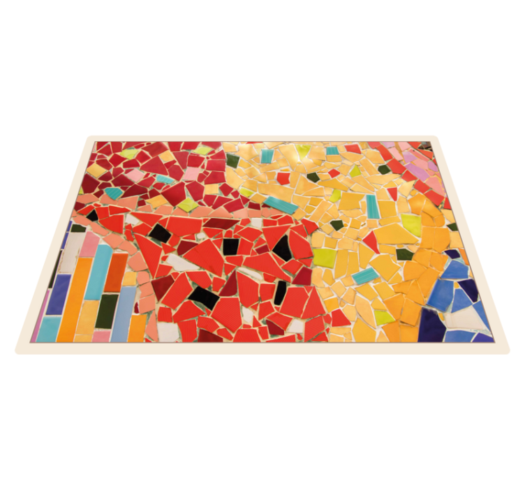 Vibrant tiled arrangement mosaic vinyl carpet - TenStickers