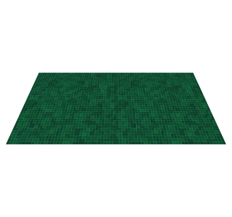 Green Grid Pattern geometric vinyl carpet - TenStickers