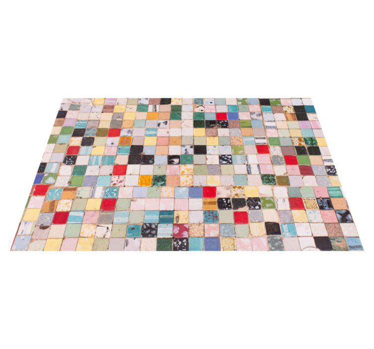 Old Colorful Tiles bathroom vinyl carpet - TenStickers
