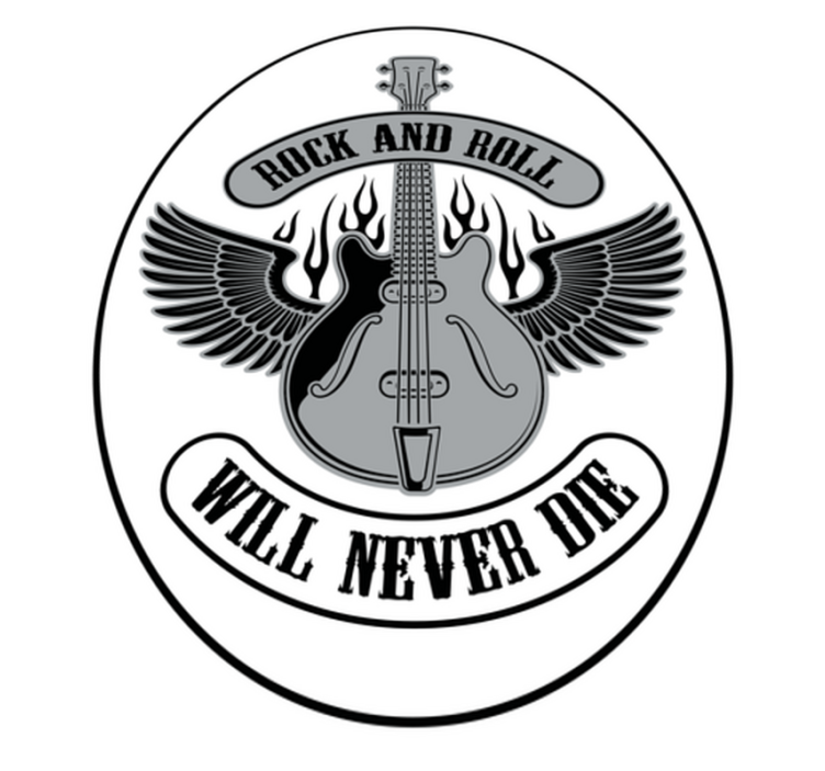 Rock and roll will never die custom vinyl carpet - TenStickers