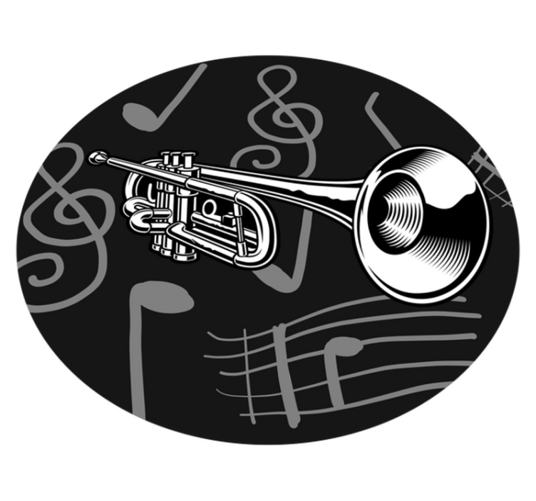 Musical Instrument Theme circular vinyl carpet - TenStickers