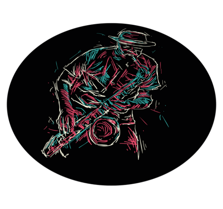 Jazz Musician Performance circular vinyl carpet - TenStickers