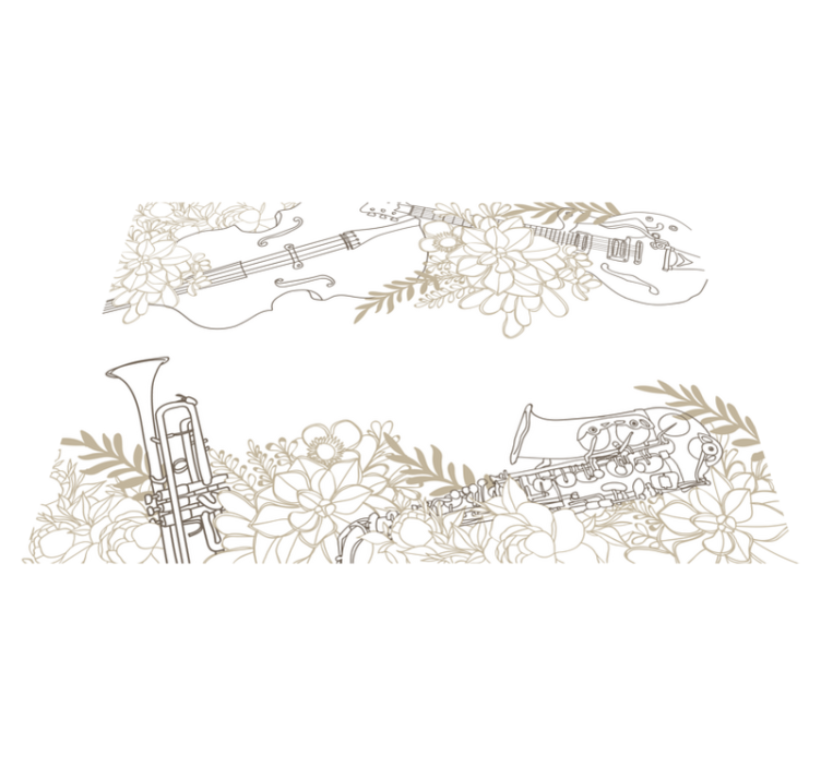 Harmonic Flower Composition floral vinyl carpet - TenStickers