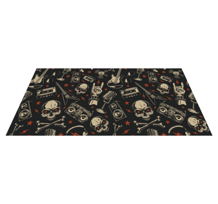 Skull Music Theme teen vinyl carpet - TenStickers