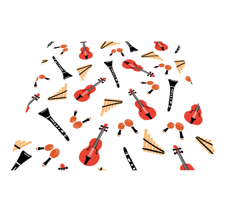 Kids vinyl carpet with musical instrument designs - TenStickers