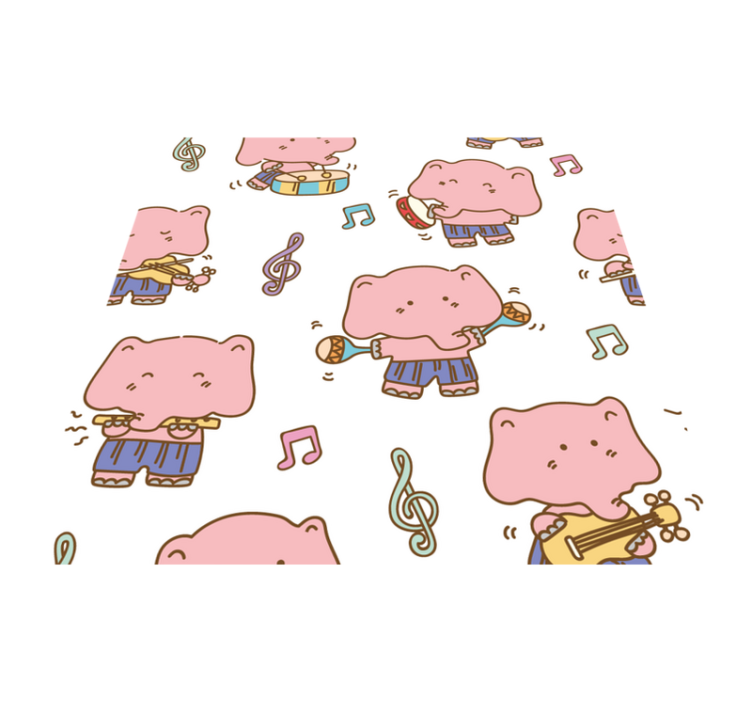 Musical Elephants Theme kids vinyl carpet - TenStickers