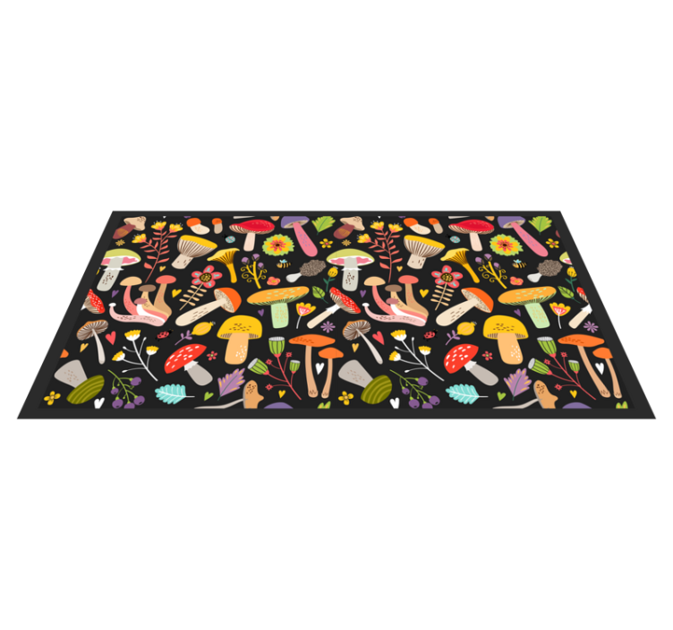 Colorful Mushroom Collection nature vinyl carpet - TenStickers