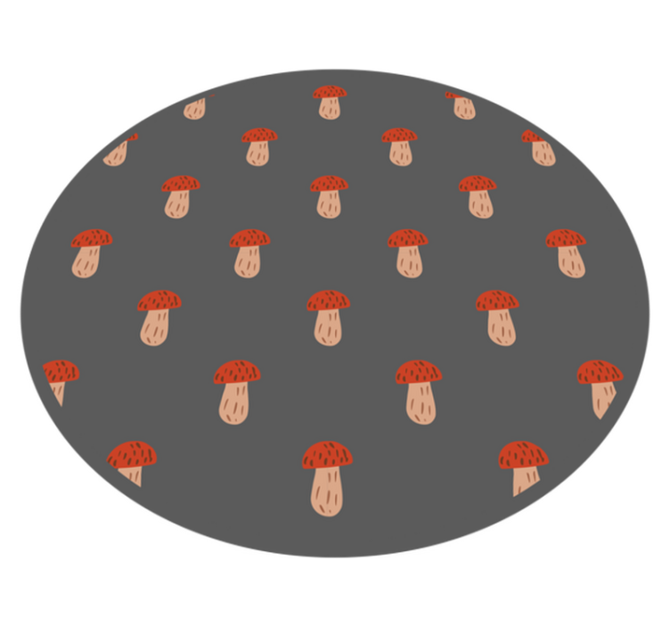 Mushroom Patterned Round kitchen vinyl carpet - TenStickers