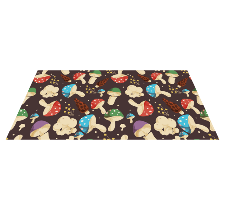Vibrant Mushroom Motifs floral vinyl carpet - TenStickers