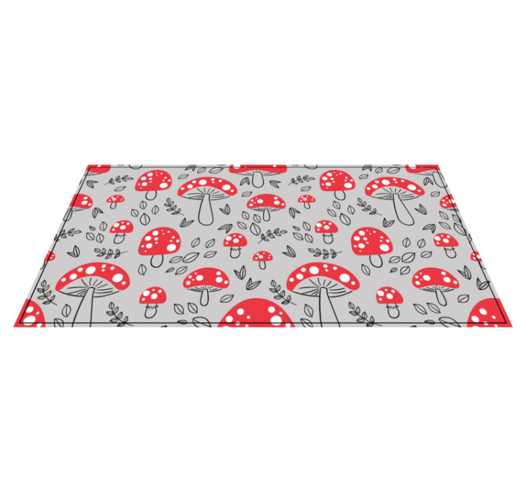 Red Mushroom Pattern nature vinyl carpet - TenStickers
