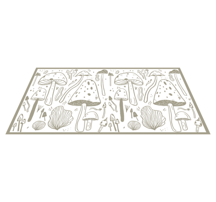 Mushroom sketches floral vinyl carpet - TenStickers