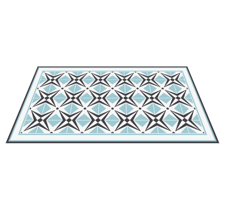 Star blue motif mosaic vinyl carpet - TenStickers
