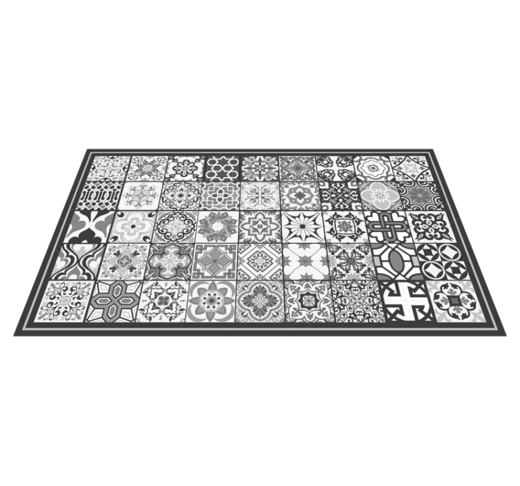 Grey tile pattern bathroom vinyl carpet - TenStickers