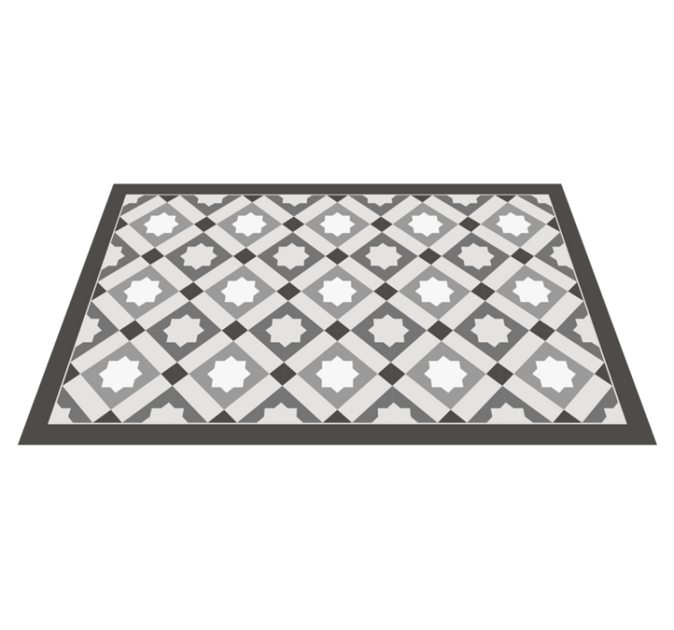Gray starry tiles mosaic vinyl carpet - TenStickers