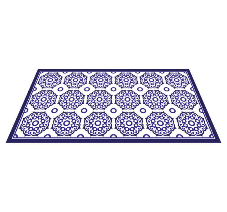 Ornate Blue Patterns tile vinyl carpet - TenStickers