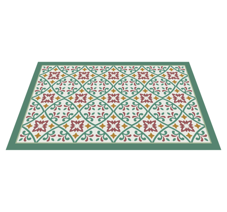 Elegant floral mosaic kitchen vinyl carpet - TenStickers