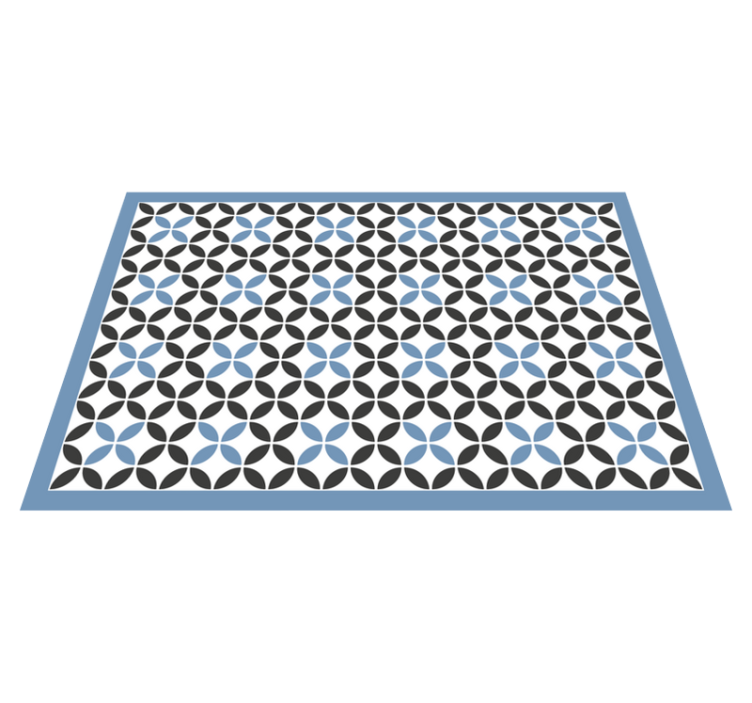 Overlay blue circular pattern geometric vinyl carpet - TenStickers