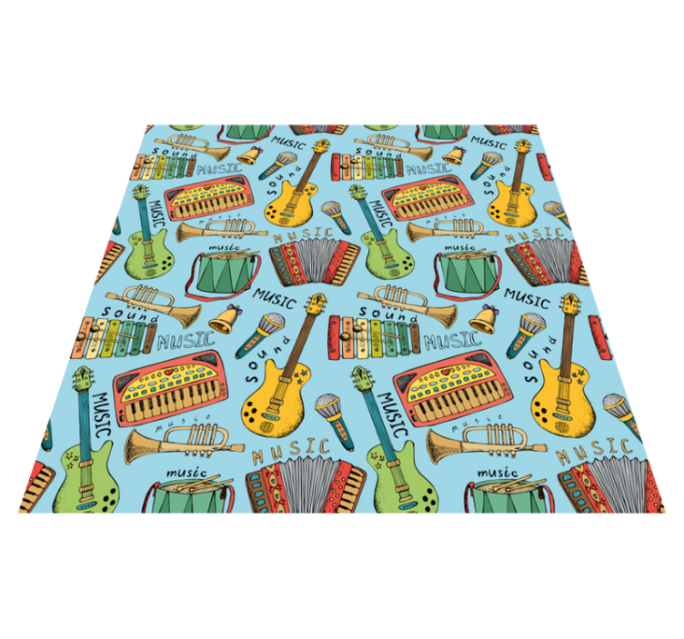 Kids vinyl carpet cheerful musical instruments - TenStickers