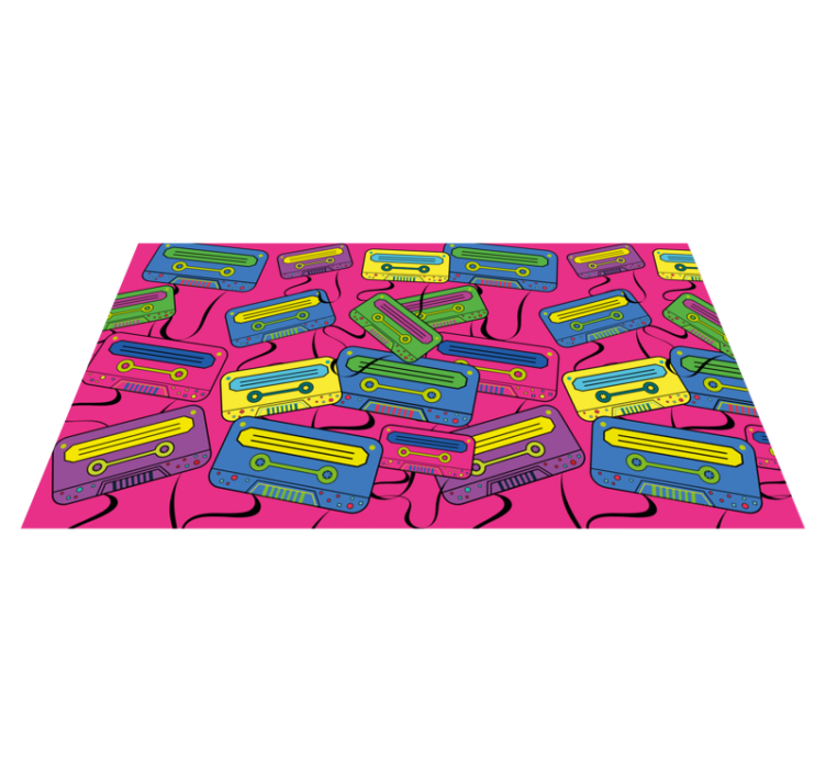 Vintage Cassette Motif teen vinyl carpet - TenStickers