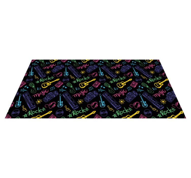 Rock Music Pattern kids vinyl carpet - TenStickers