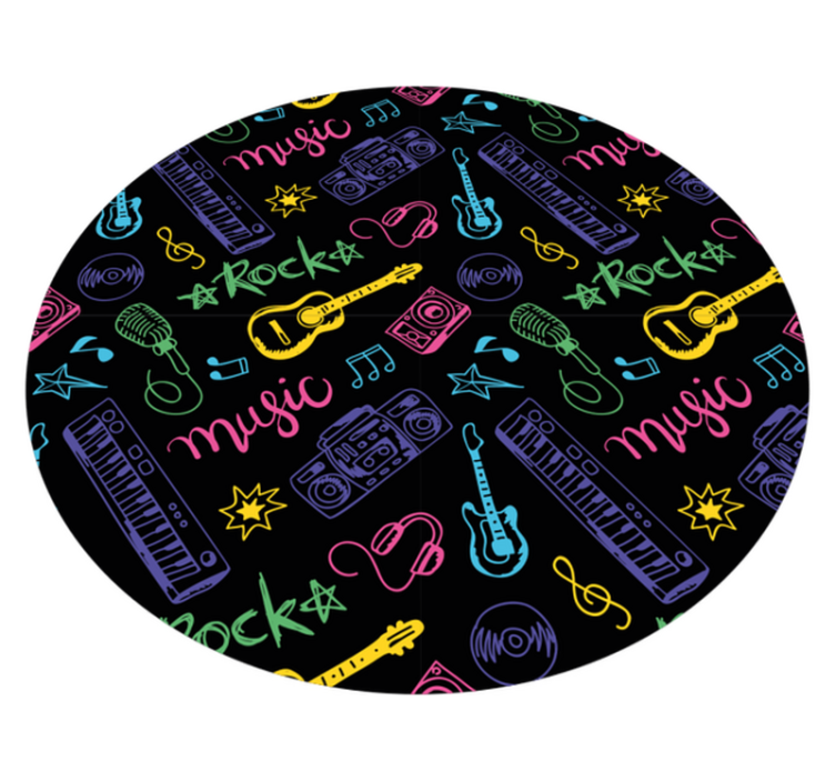 Musical Icons Pattern teen vinyl carpet - TenStickers