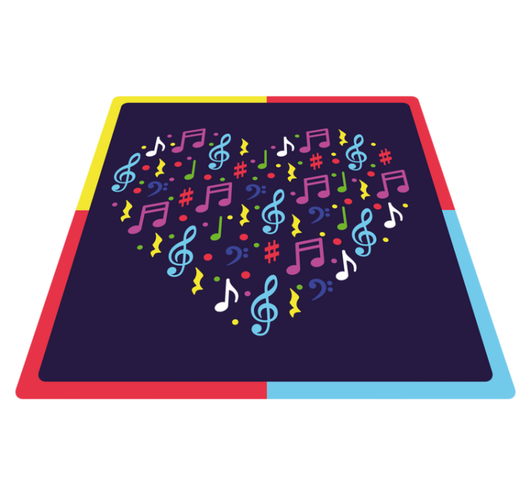 Musical Notes Heart teen vinyl carpet - TenStickers