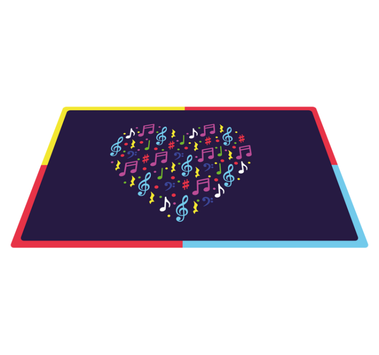 Kids vinyl carpet colorful music heart - TenStickers