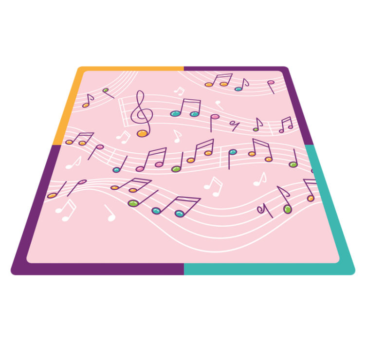 Melodic Notes Theme teen vinyl carpet - TenStickers