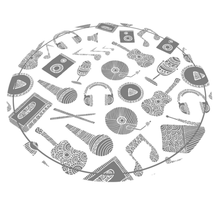 Musical Instrument Patterns kids vinyl carpet - TenStickers