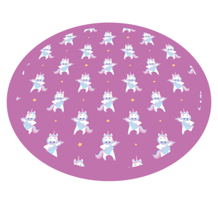 Playful Unicorns Pattern kids vinyl carpet - TenStickers