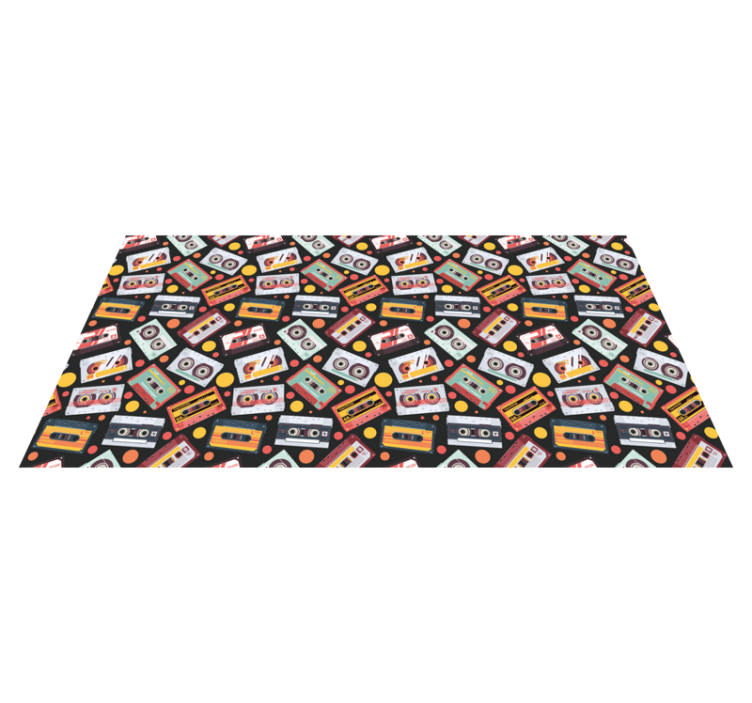 Kids vinyl carpet vintage audio cassettes - TenStickers
