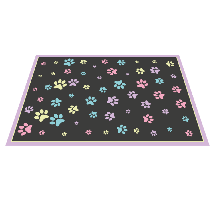 Colorful Paw Imprints animal print vinyl carpet - TenStickers