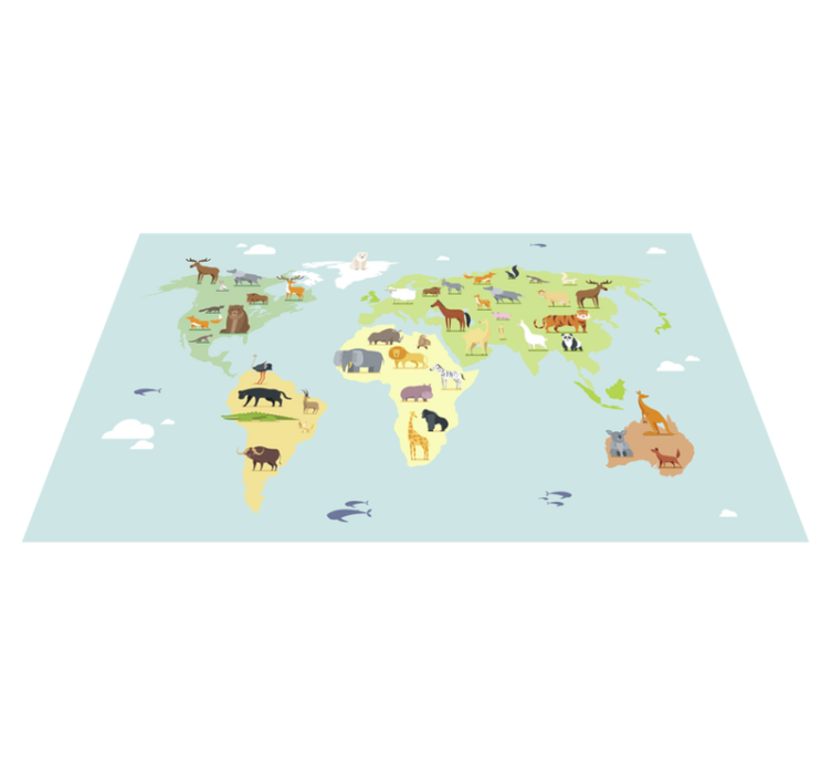 Childish style  world map vinyl carpet - TenStickers