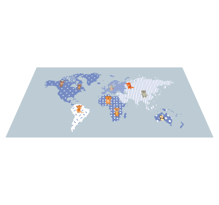 World Map Adventure kids vinyl carpet - TenStickers