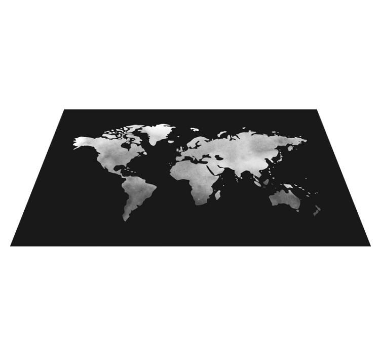 gray metal effect world map vinyl carpet - TenStickers