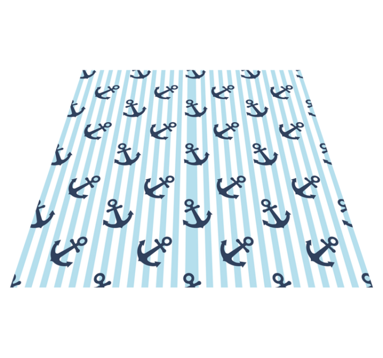 Maritime Anchor Motif striped vinyl carpet - TenStickers