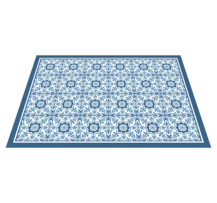 Blue patterned mosaic tile vinyl carpet - TenStickers