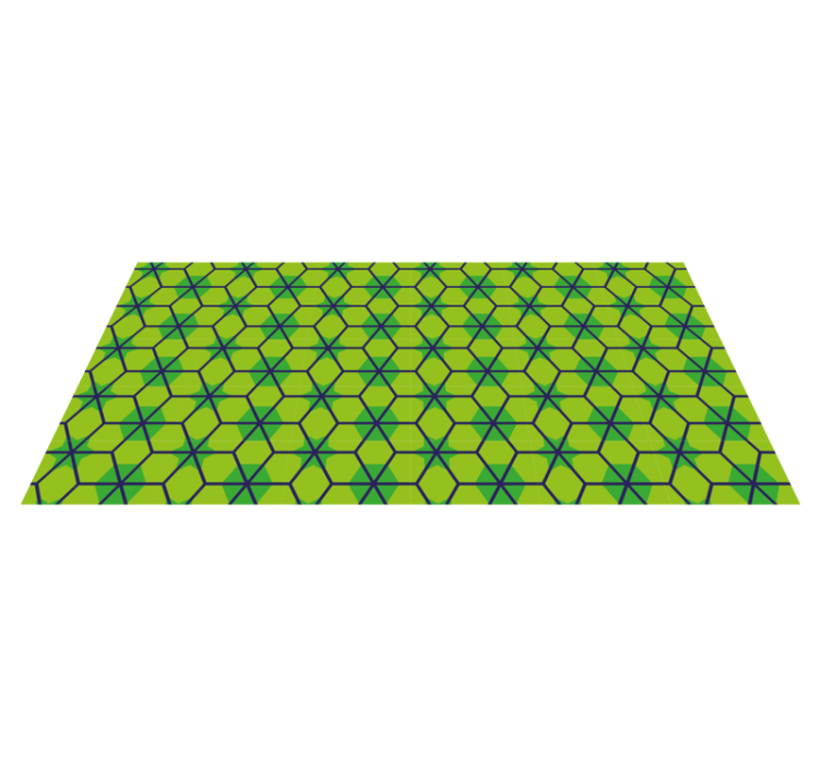 Green hexagonal pattern geometric vinyl carpet - TenStickers