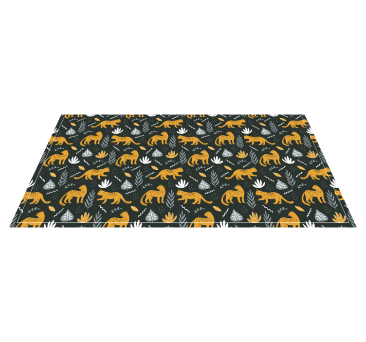 Leopard Pattern Leaves animal vinyl carpet - TenStickers