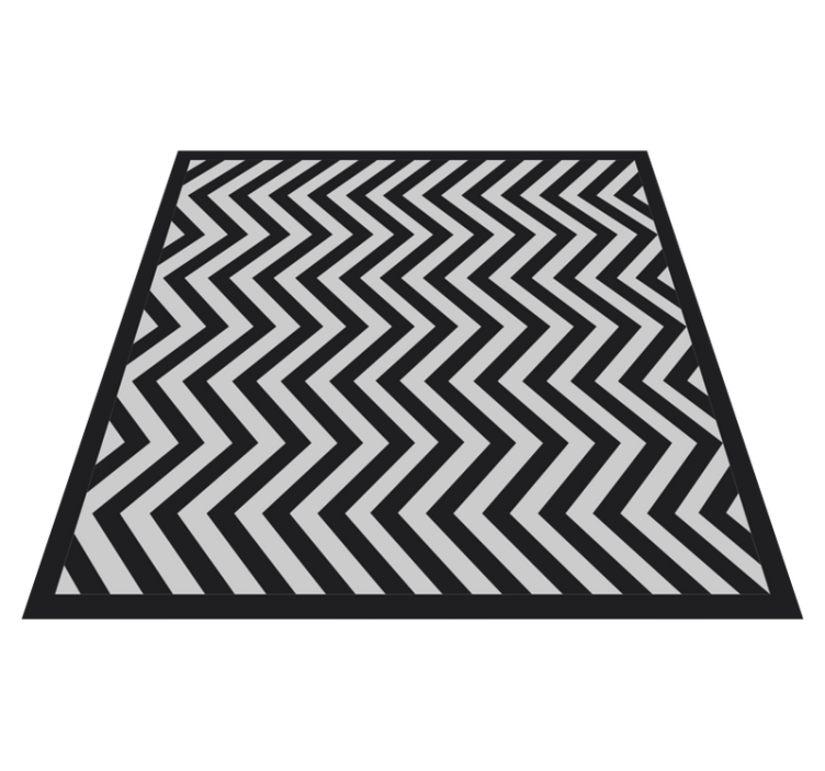Black and grey zigzag geometric vinyl carpet - TenStickers