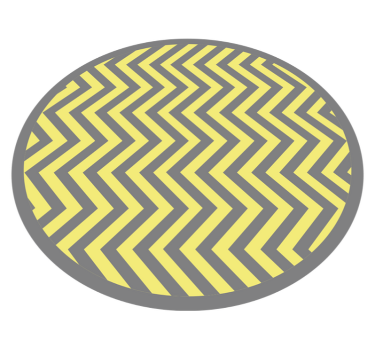 Geometric vinyl carpet in grey and yellow chevron - TenStickers