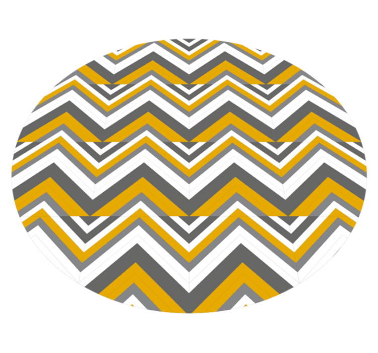 Geometric vinyl carpet in chevron grey and yellow - TenStickers